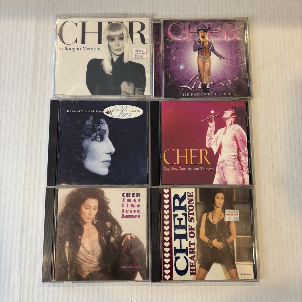 Cher CD Lot (6) Heart Of Stone GREATEST HITS Like Jesse James Farewell PREOWNED